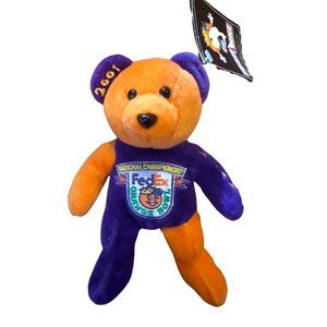 2001 FedEx Orange Bowl Limited Edition Bean Plush Stuffed Bear _NWT
